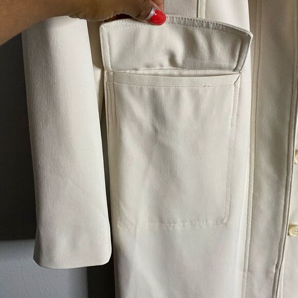 Reitmans Women’s Ivory Single Breasted Long Line Coat - Picture 8 of 9